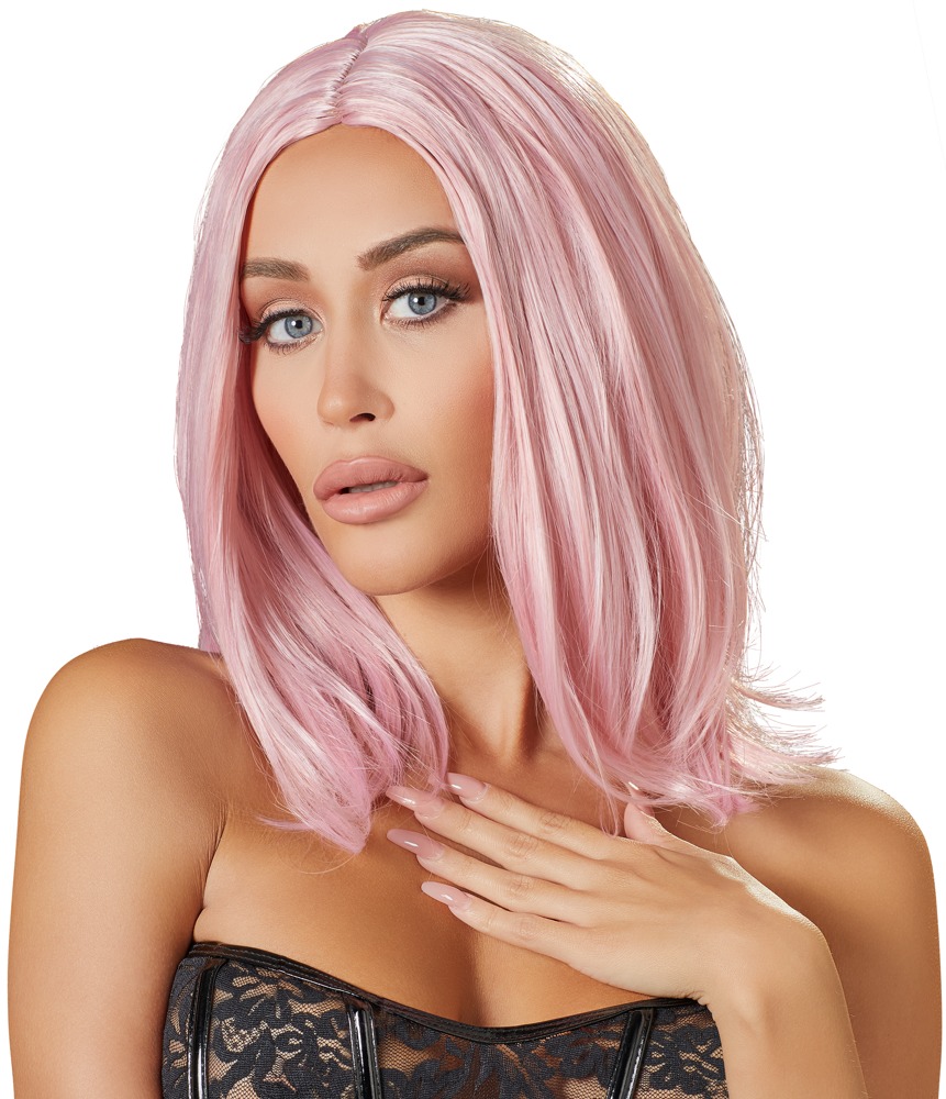 Перука боб-каре Cottelli Collection без чубчика, рожевий