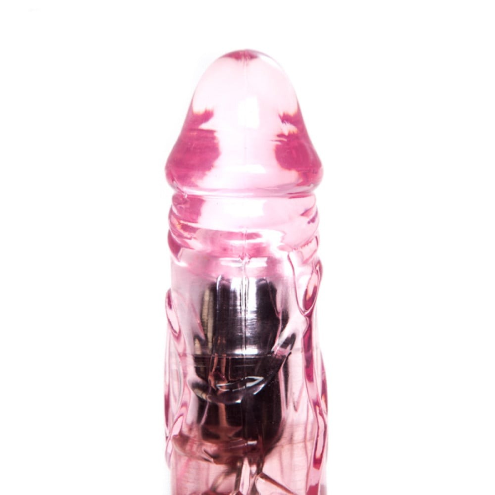 Вибратор с дополнительной стимуляцией клитора Chisa Crystal Jellie на батарейках, розовый
