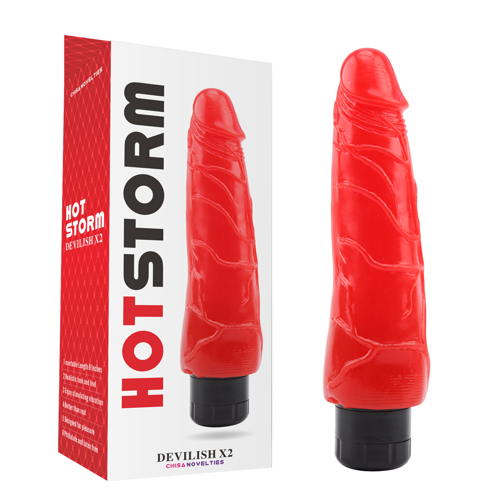 Вібратор реалістичний на батарейках Chisa Hotstorm Devilish X2, червоний