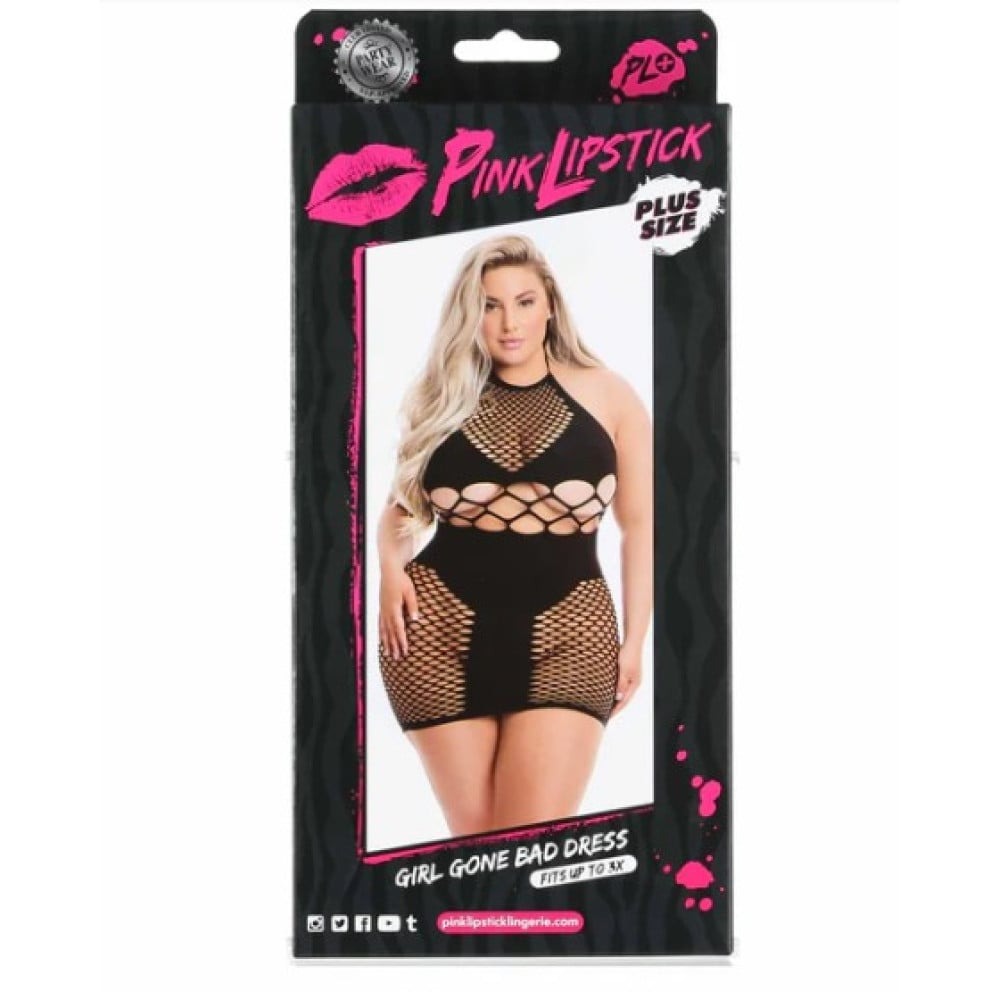 Сукня з відкритою спиною Pink Lipstick Girl Gone Bad Dress, чорний, Plus Size