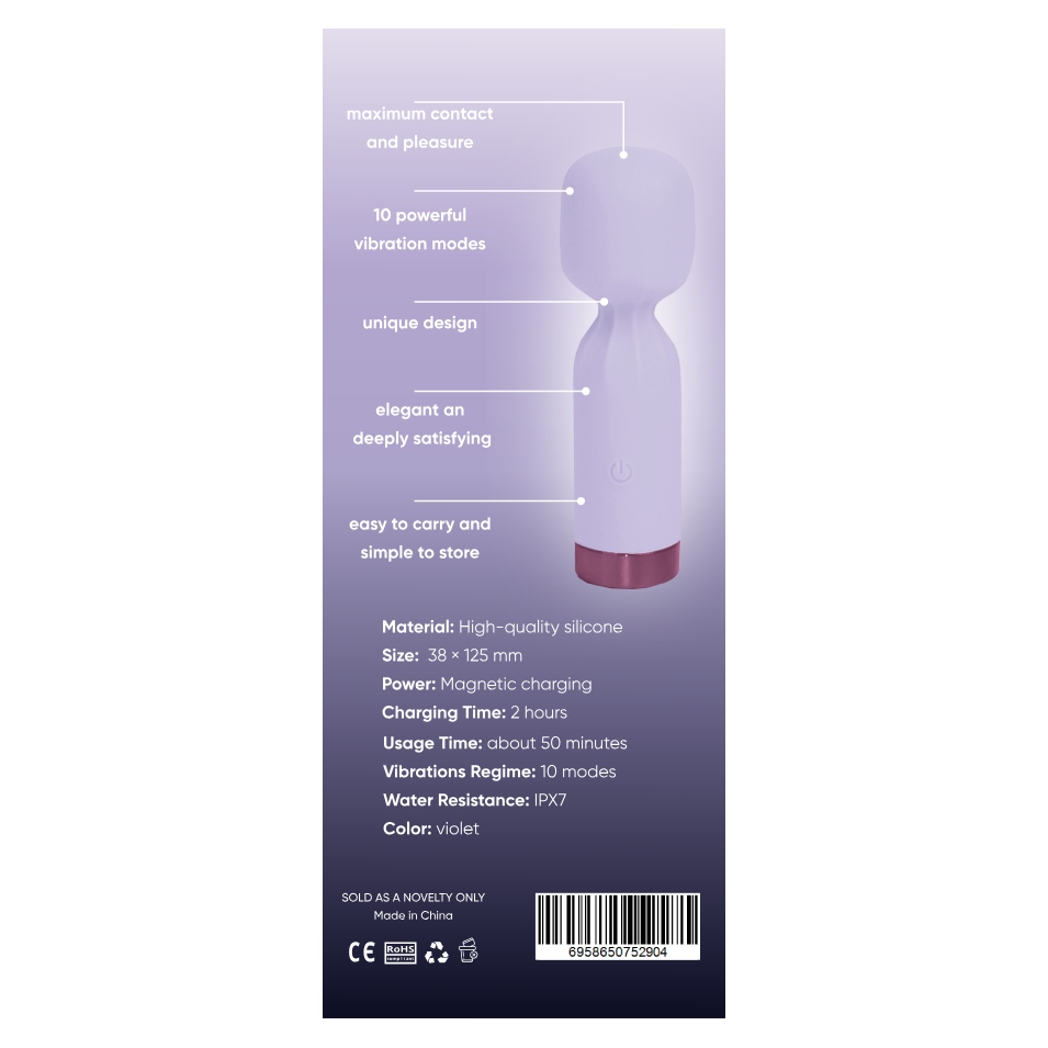 Вибратор-микрофон Sweet Em, 10 виброрежимов, фиолетовый, 12.5 х 3.8 см
