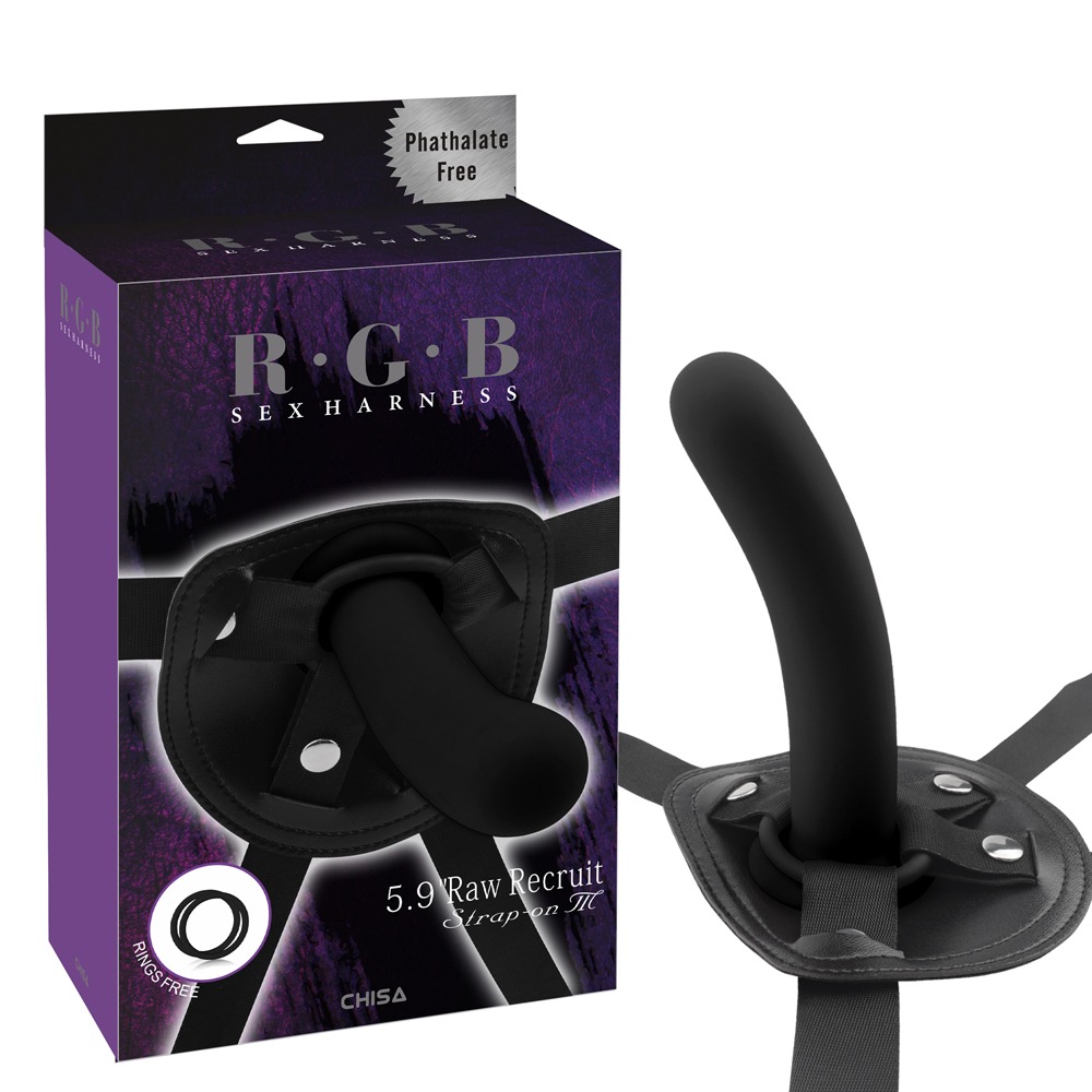 Страпон на ременях зі шкірозамінника Chisa R.G.B Raw Recruit Strap-On з фалоімітатором, M