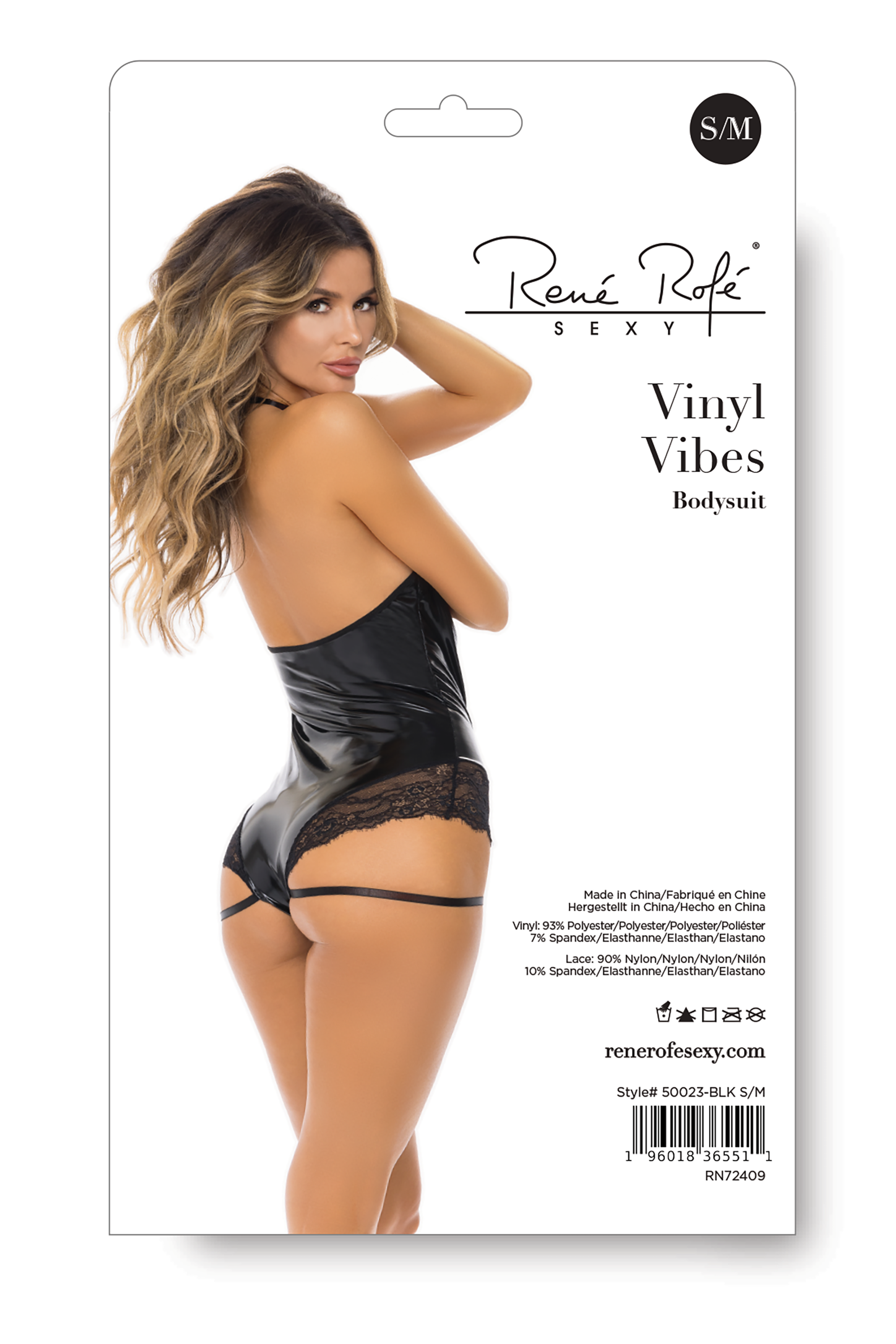 Боди из винила Rene Rofe VINYL VIBES, черный, S/M