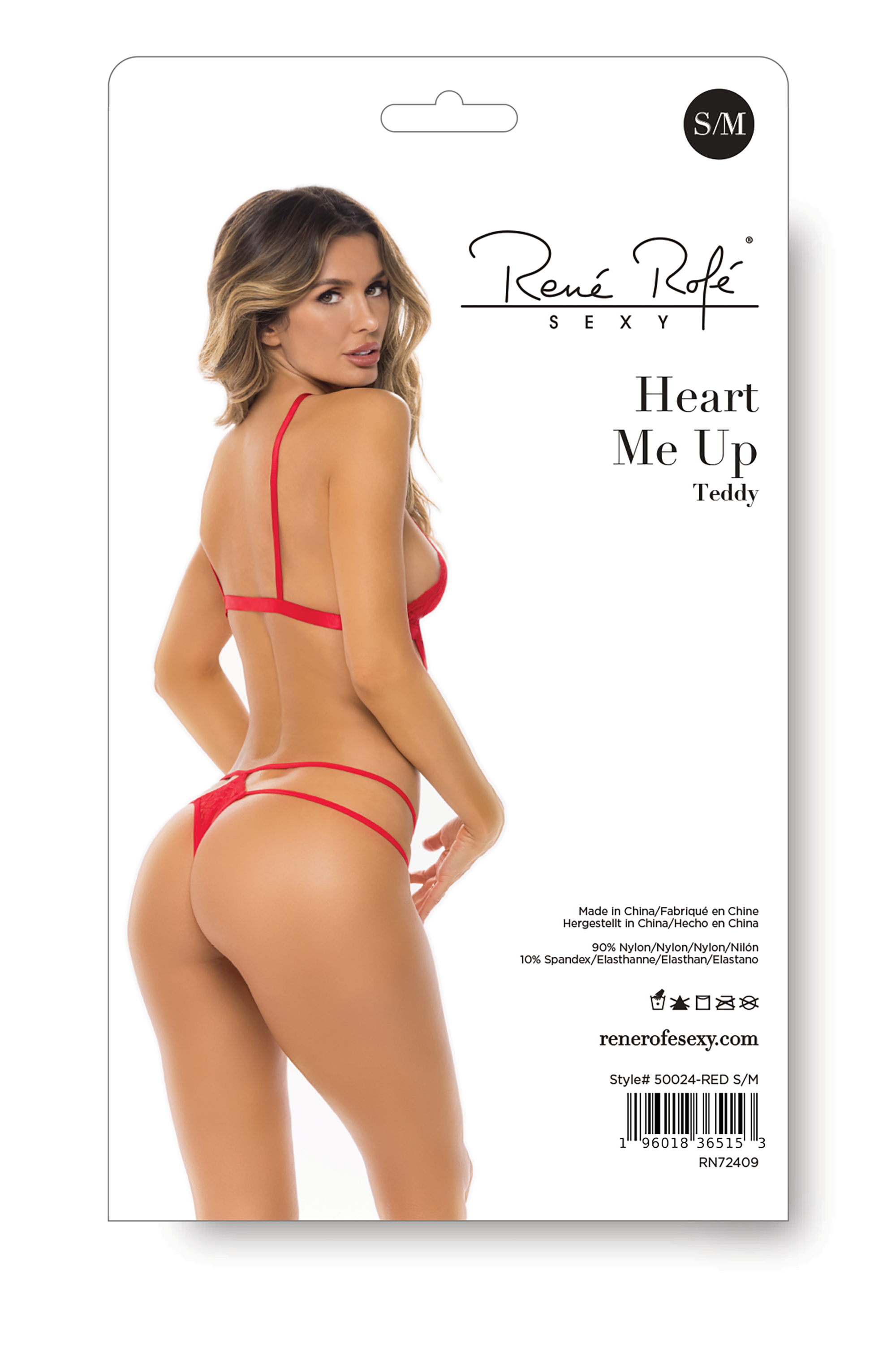 Боди HEART ME UP TEDDY RED, S/M