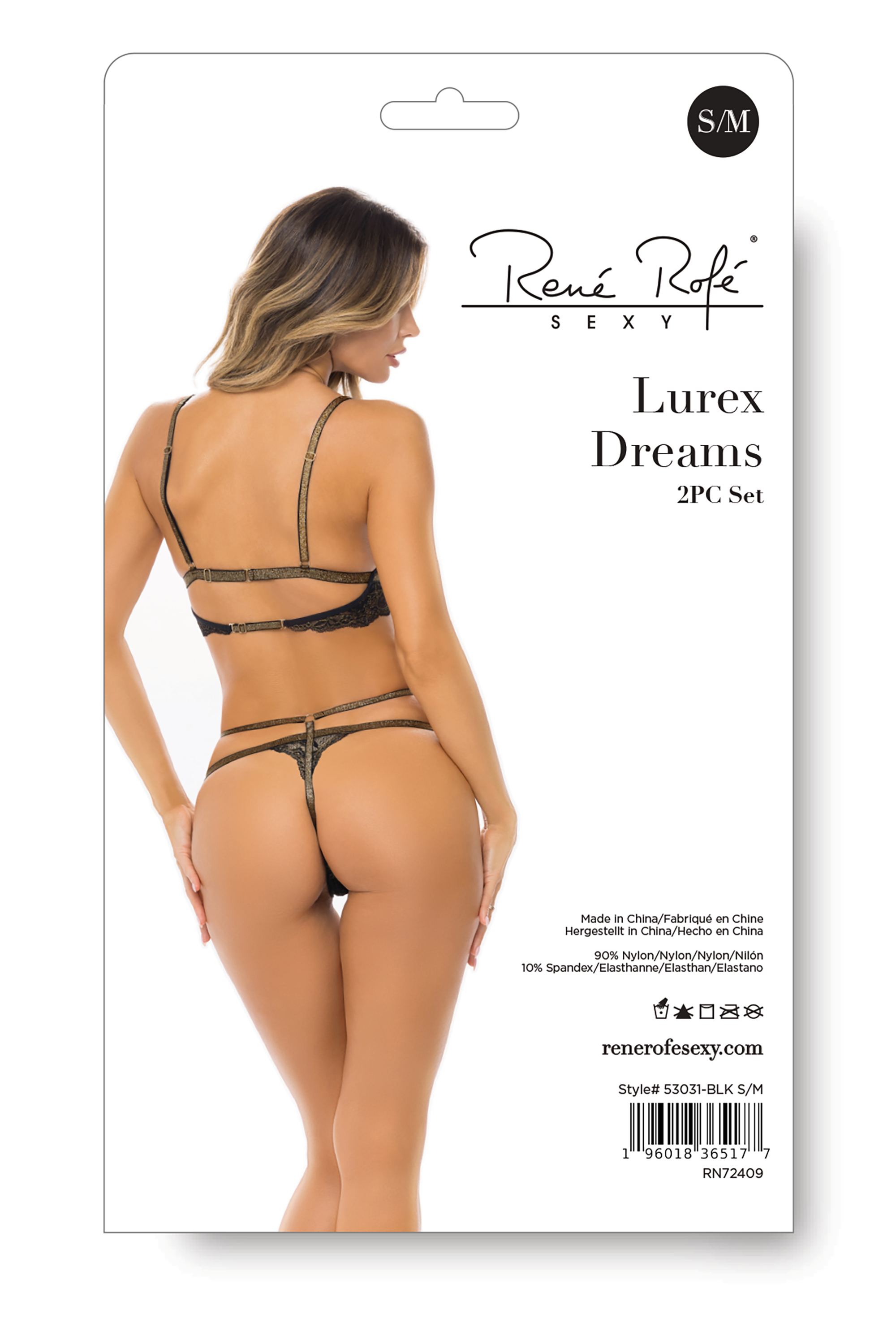 Комплект білизни LUREX DREAMS 2PC SET BLACK, S/M