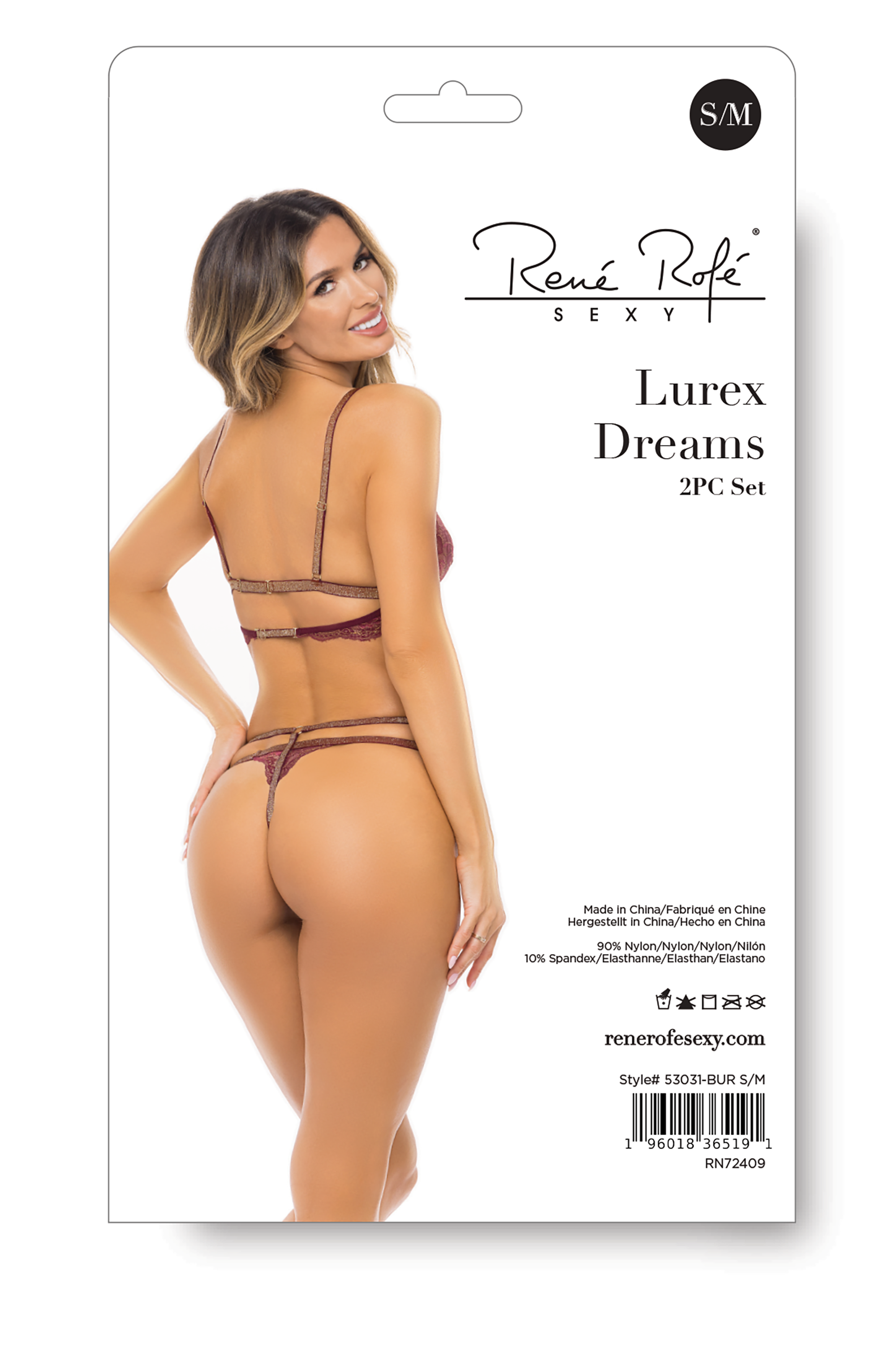 Комплект білизни LUREX DREAMS 2PC SET BURGUNDY, S/M