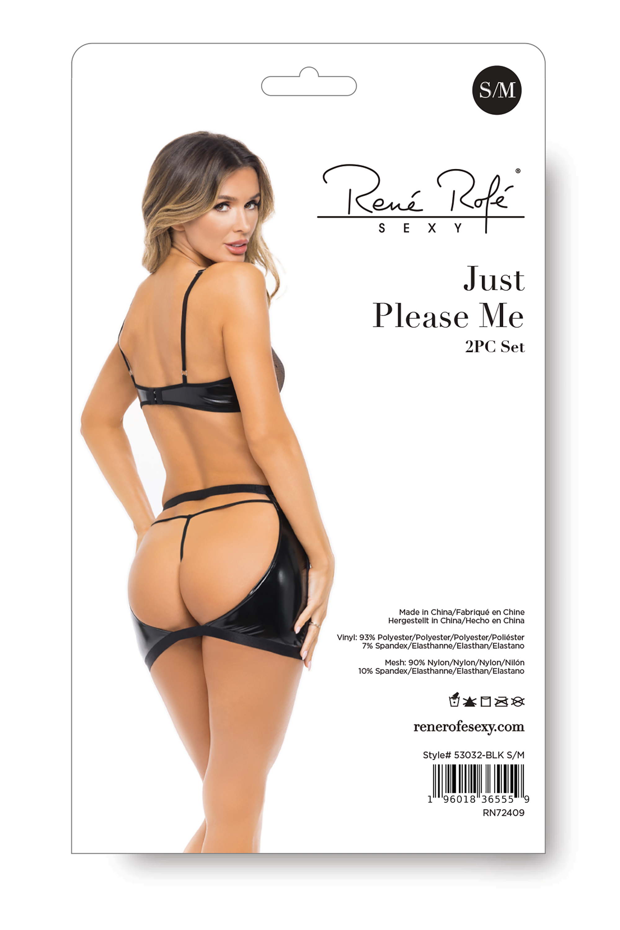 Комплект с открытым доступом Rene Rofe Just Please Me, черный, S/M