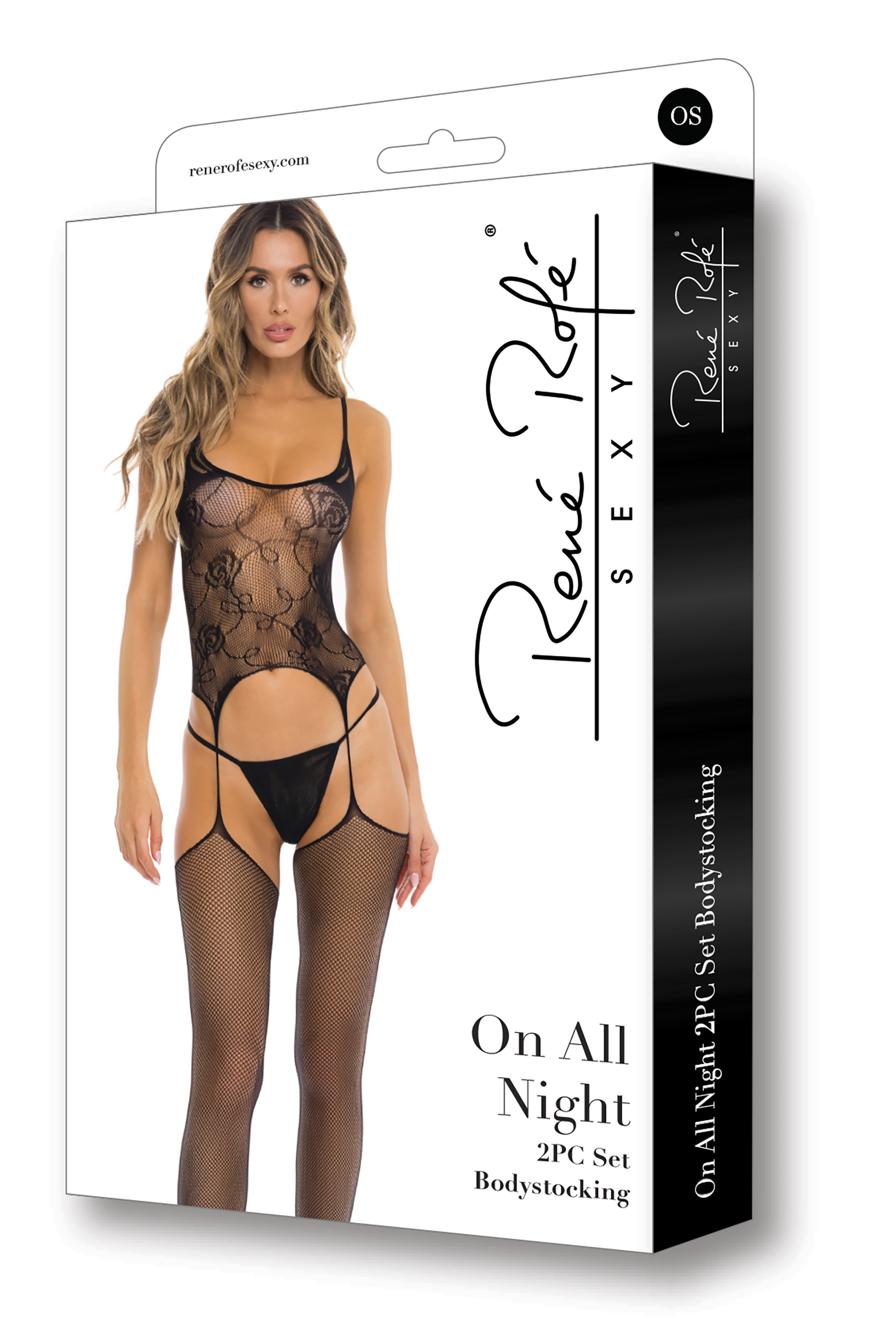 Комбінезон ON ALL NIGHT 2PC SET BODYSTOCK BLACK, OS