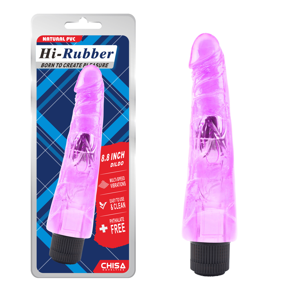 Вібратор Chisa Hi-Rubber з вираженою головкою, фіолетовий