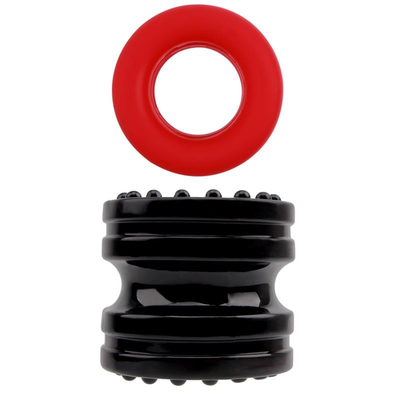 Набір ерекційних кілець Chisa GK Power Hard-On Ring Set, чорне/червоне