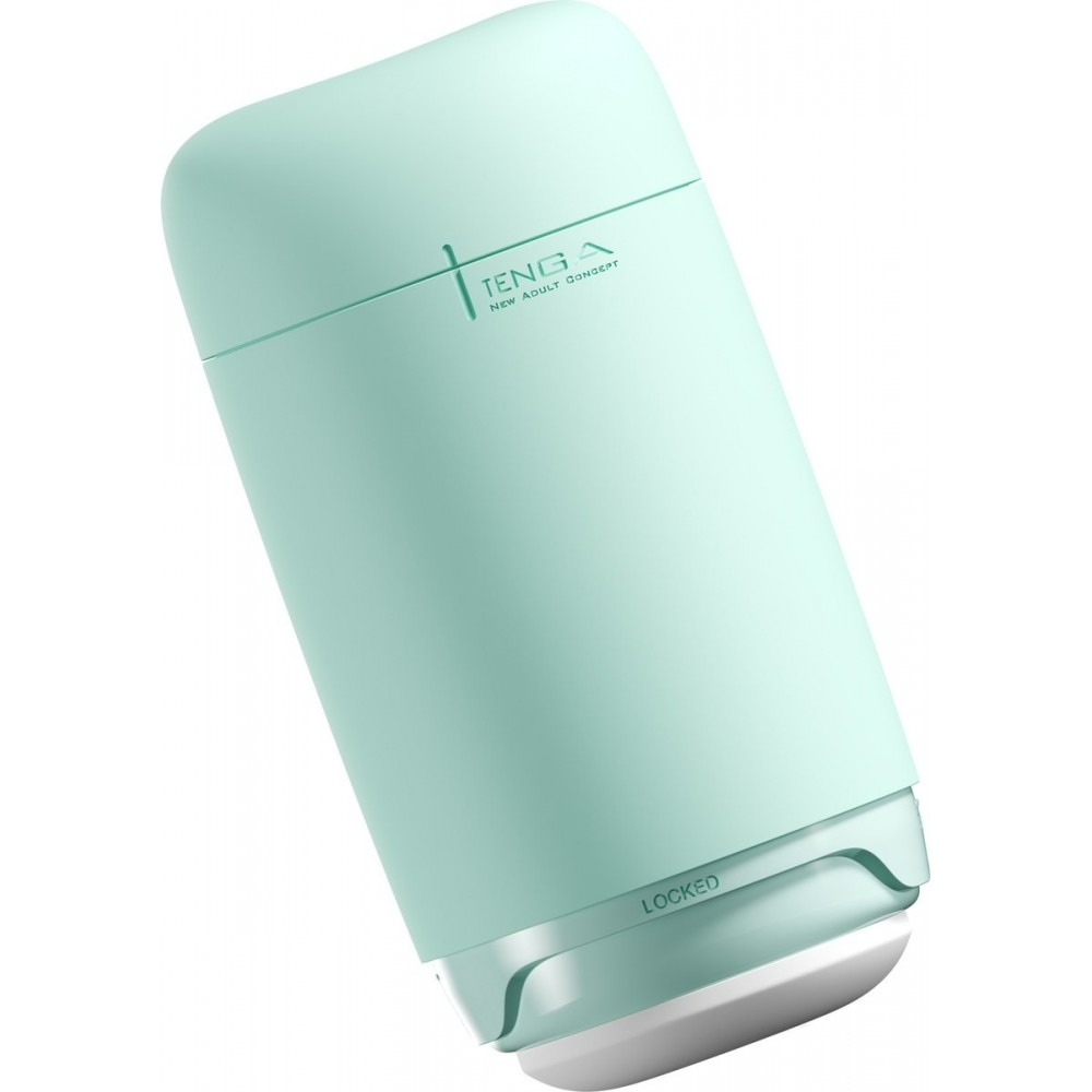Мастурбатор нереалистичный Tenga Puffy Mint Green, рельефный, мятный, 15 х 4.5 см