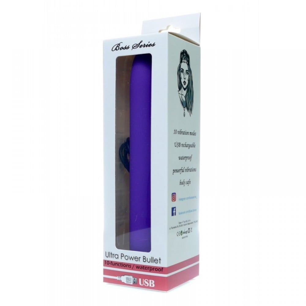 Віброкуль Ultra Power Bullet USB Matte Purple 10 режимів вібрації
