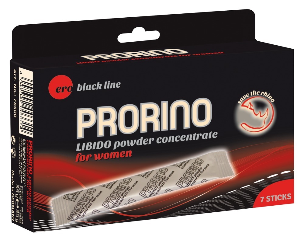 Порошок для підвищення лібідо HOT ERO PRORINO Black Line Libido в пачці 7 стиків (ціна за 1 стик)
