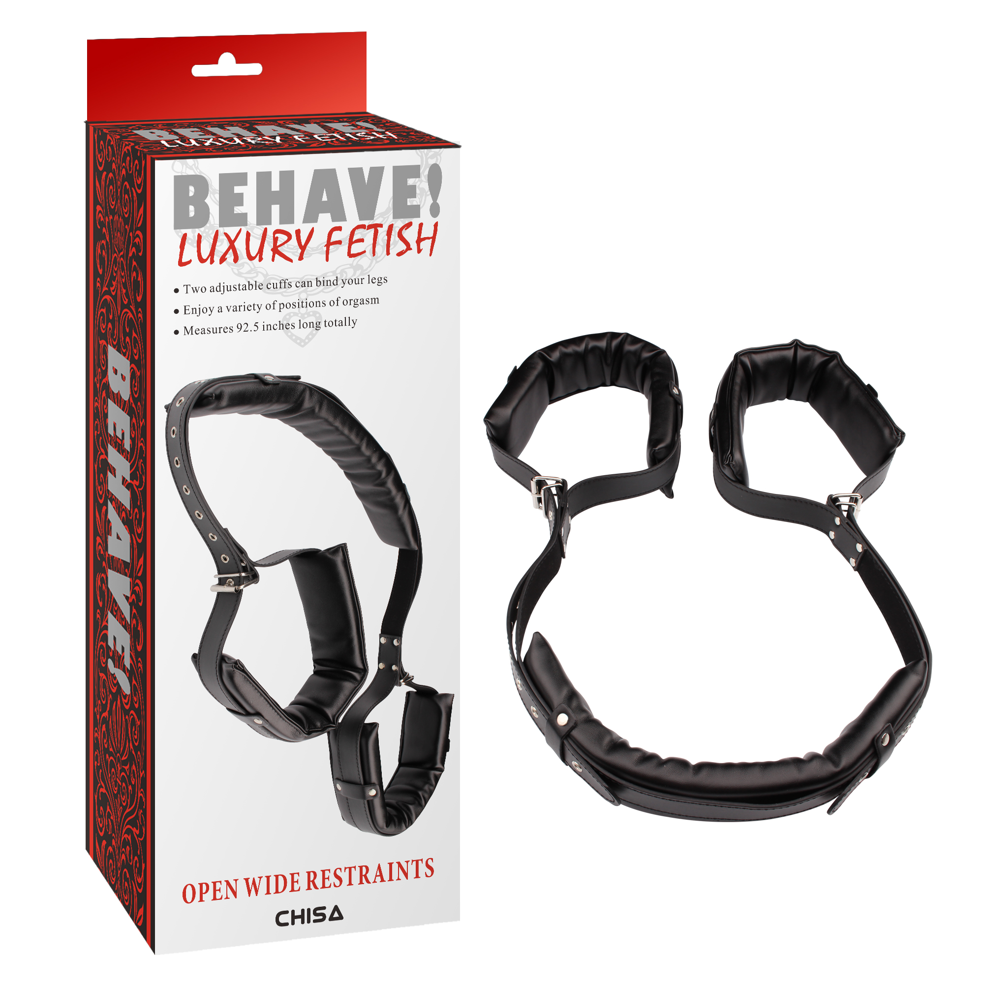 Фіксатори широкі Chisa Behave!Open Wide Restraints, чорні