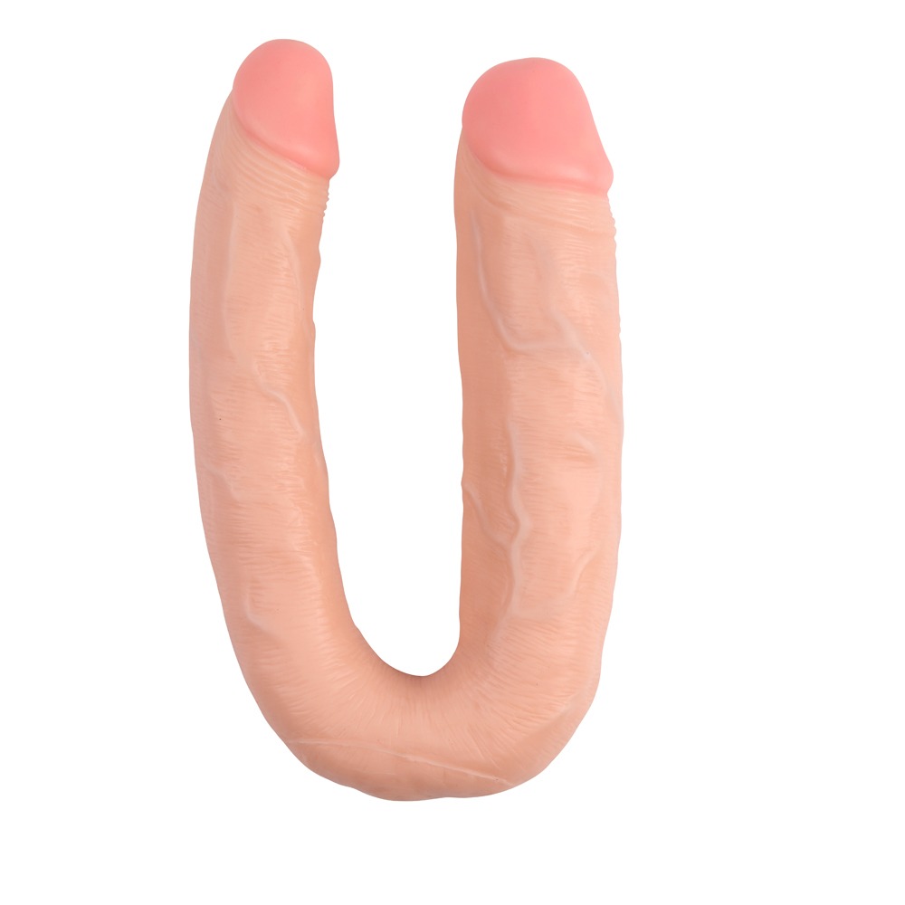 Фалоімітатор подвійний Chisa Ballsy Super Cock Her-Her Overlap, бежевий