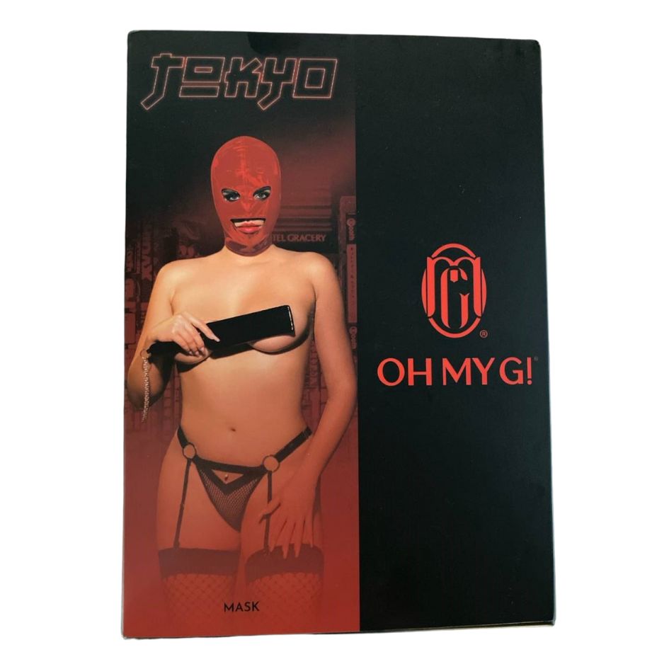 Маска БДСМ Oh My G Latex Mask, червона, O/S