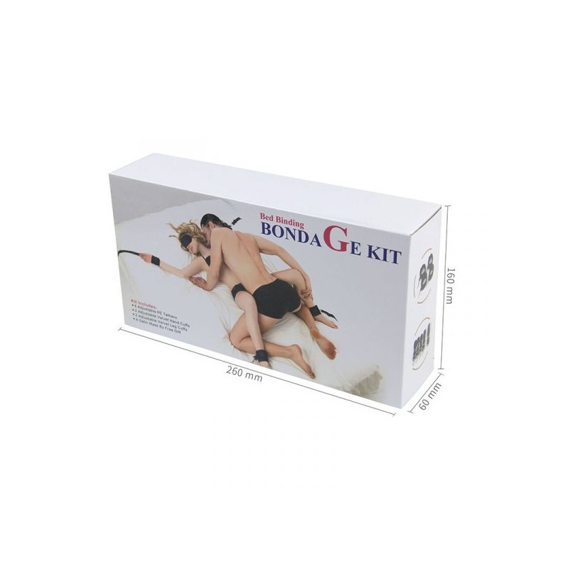 Фіксатори для ліжка Romfun Bindings Restraint Kit з маскою на очі у наборі, чорний