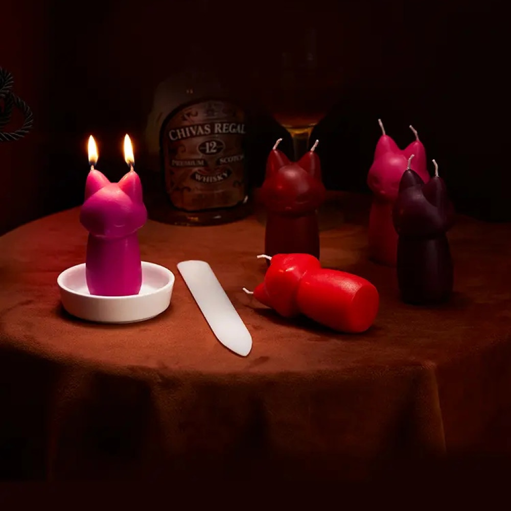 Свічка лисичка низькотемпературна Roomfun Scepter Red з ароматом, темно-червона