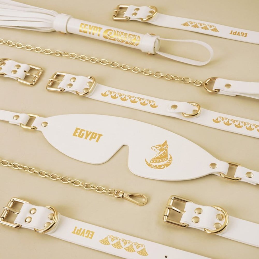 Набір БДСМ Roomfun Egyptian Cat Bondage Kit 9 предметів, білий