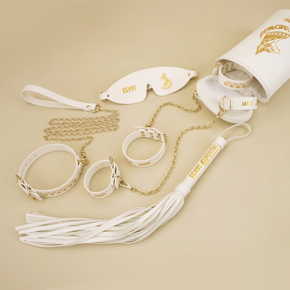 Набір БДСМ Roomfun Egyptian Cat Bondage Kit 9 предметів, білий