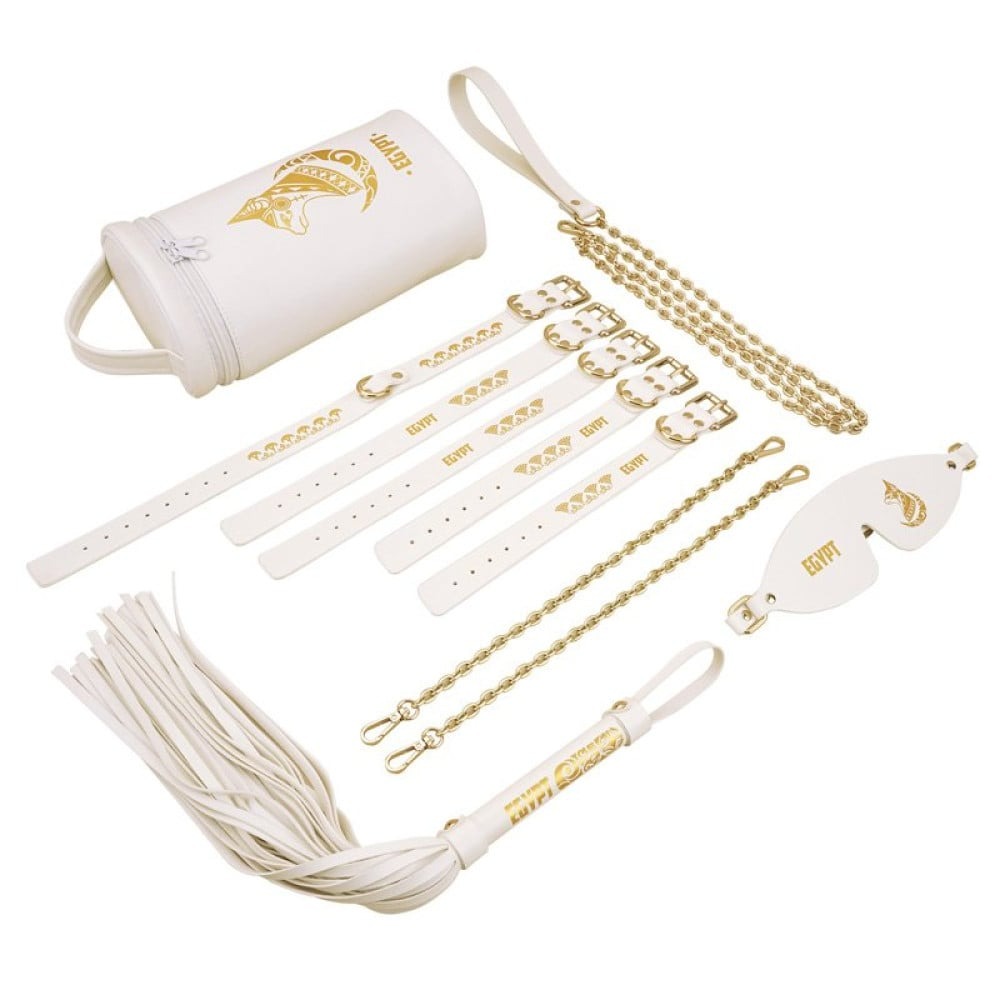 Набір БДСМ Roomfun Egyptian Cat Bondage Kit 9 предметів, білий