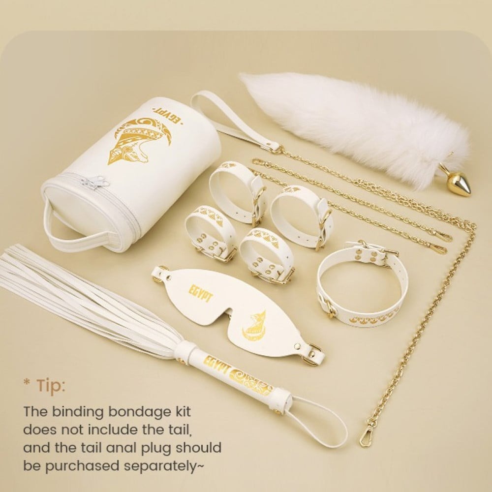 Набір БДСМ Roomfun Egyptian Cat Bondage Kit 9 предметів, білий