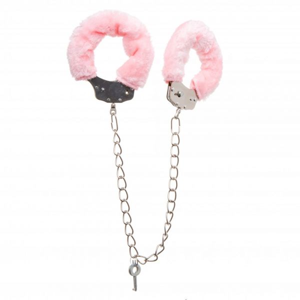 Поножі металеві з хутром DS Fetish Metal, Pink