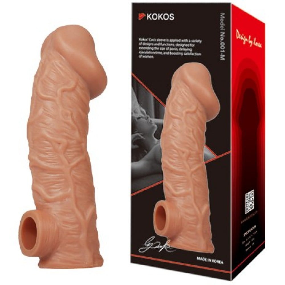 Насадка на член з отвором для мошонки Kokos 17,6 см. CS 001-L