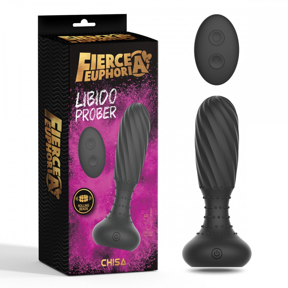 Анальна пробка з пультом Chisa Fierce Euphoria Libido Prober, чорна