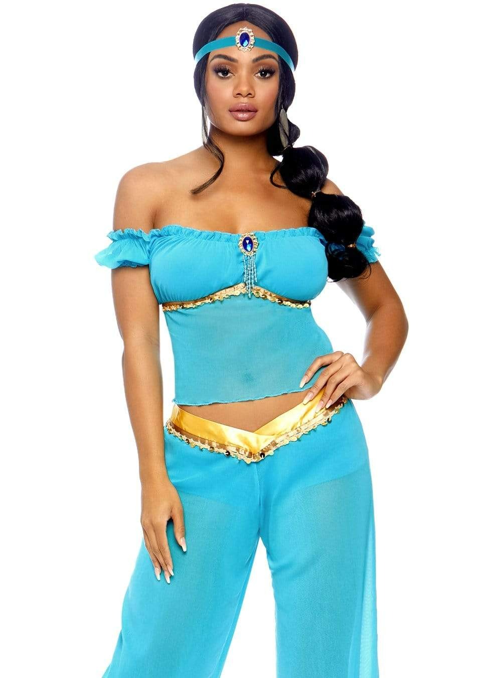 Костюм принцеси Жасмин S Leg Avenue Arabian Beauty, 3 предмети, бірюзовий