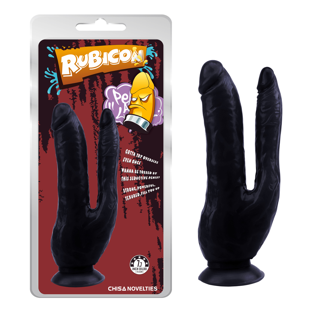 Фаллоимитатор двойной на присоске Chisa Rubicon 7.7, черный
