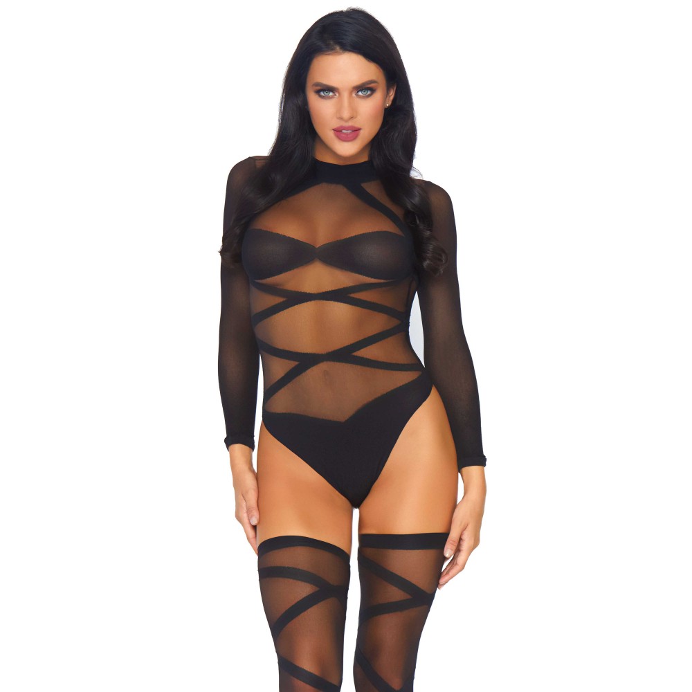 Боді з панчохами Leg Avenue, чорний, розмір One Size