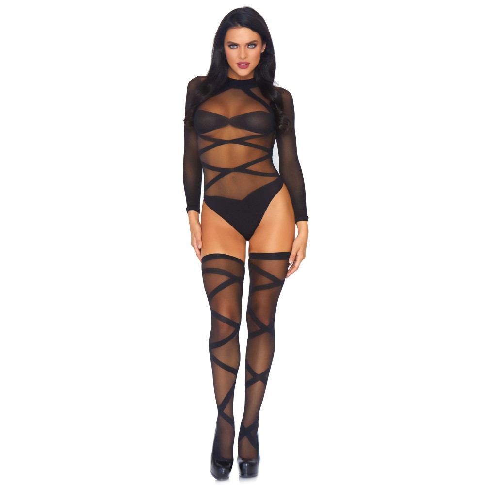 Боді з панчохами Leg Avenue, чорний, розмір One Size