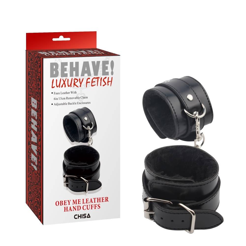 Наручники з хутром Chisa Behave!Luxury Fetish і сріблястою фурнітурою