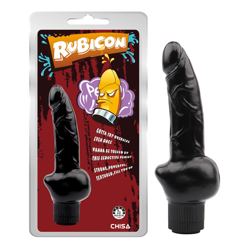 Вібратор реалістичний Chisa Rubicon на батарейках, чорний, 19 х 3.7 см
