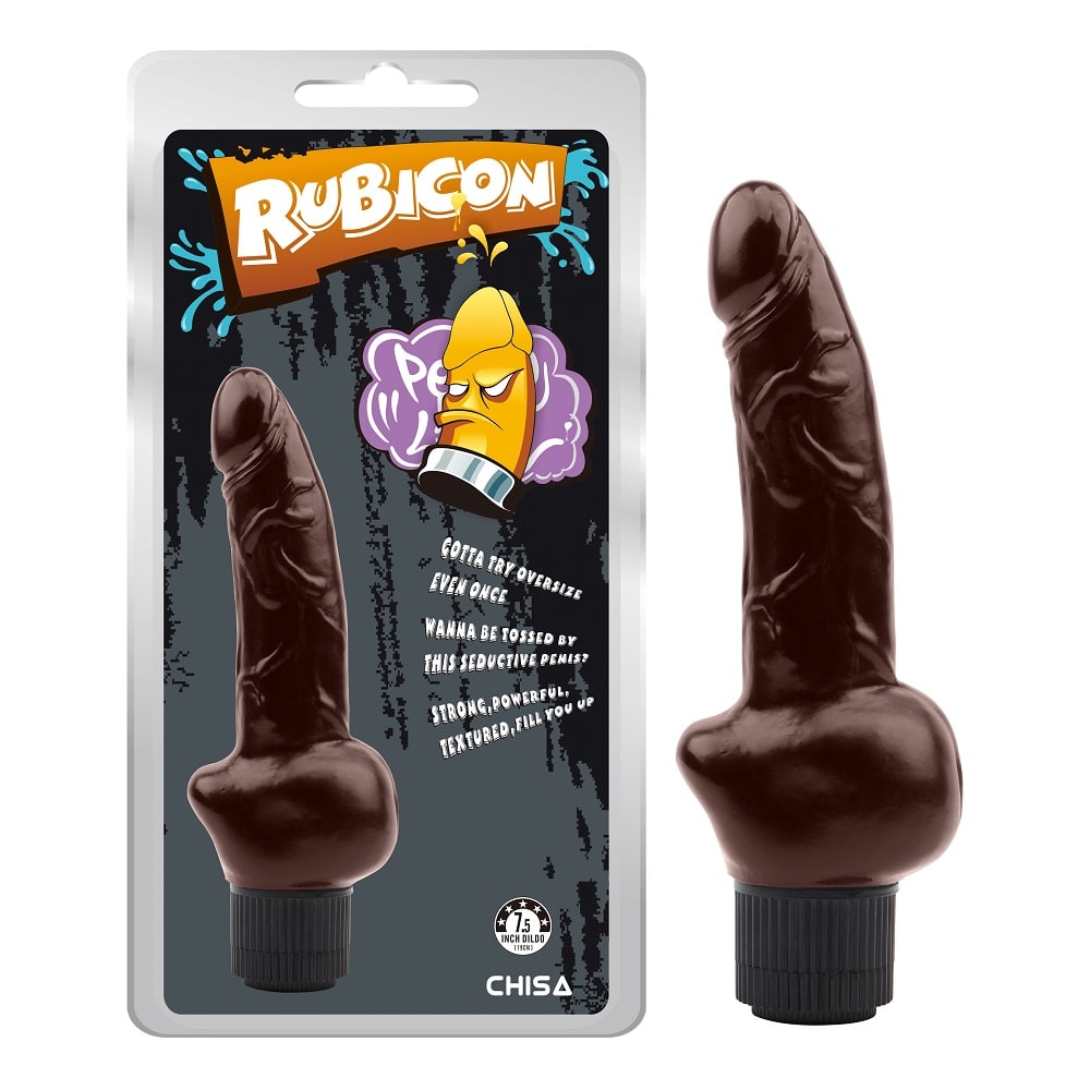Вибратор реалистик Chisa Rubicon на батарейках, коричневый, 19 х 3.7 см