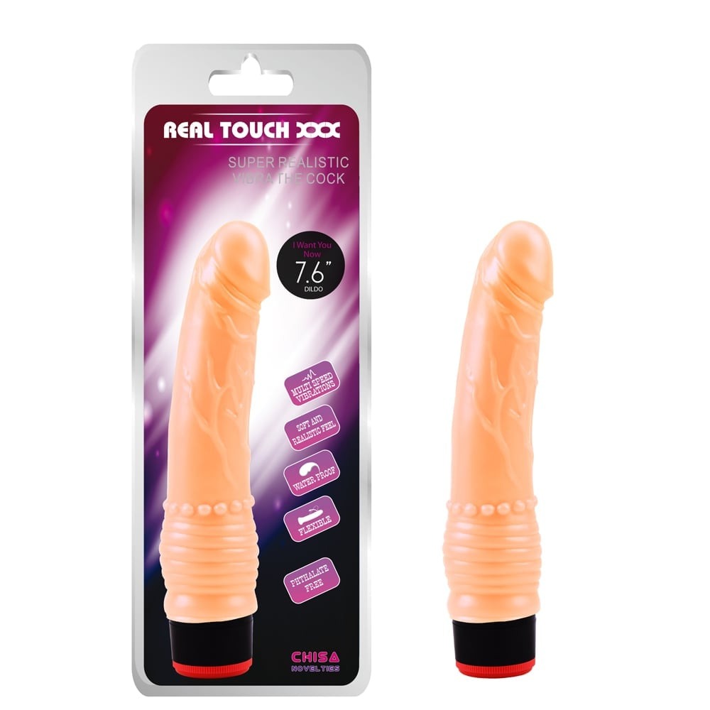 Вибратор реалистичный Chisa Real Touch XXX на батарейках, бежевый