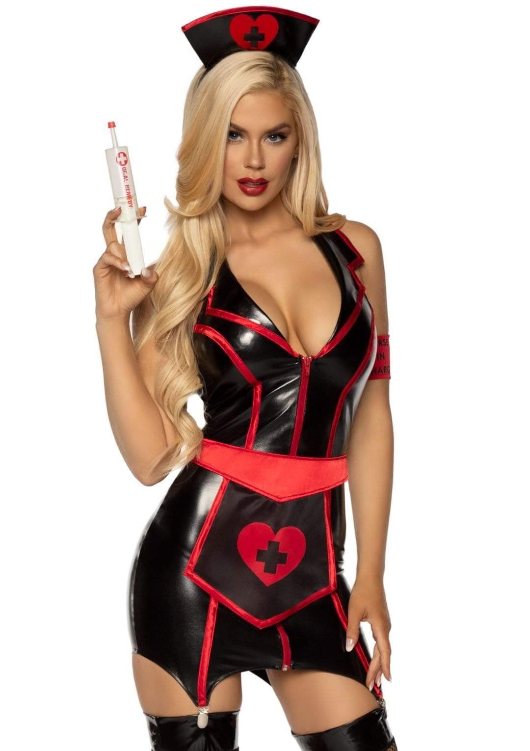 Костюм сексуальной медсестры XS Naughty Nurse Leg Avenue, 4 предмета