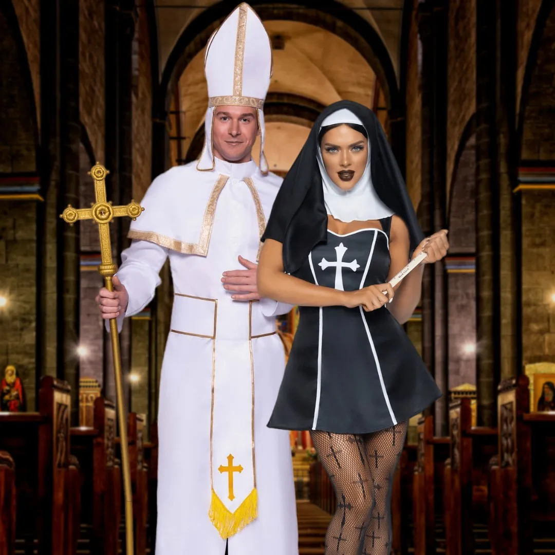 Костюм монашки Leg Avenue, S, Naughty Nun 2 предмета, черный