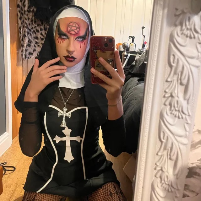 Костюм монашки Leg Avenue, L, Naughty Nun 2 предмета, черный