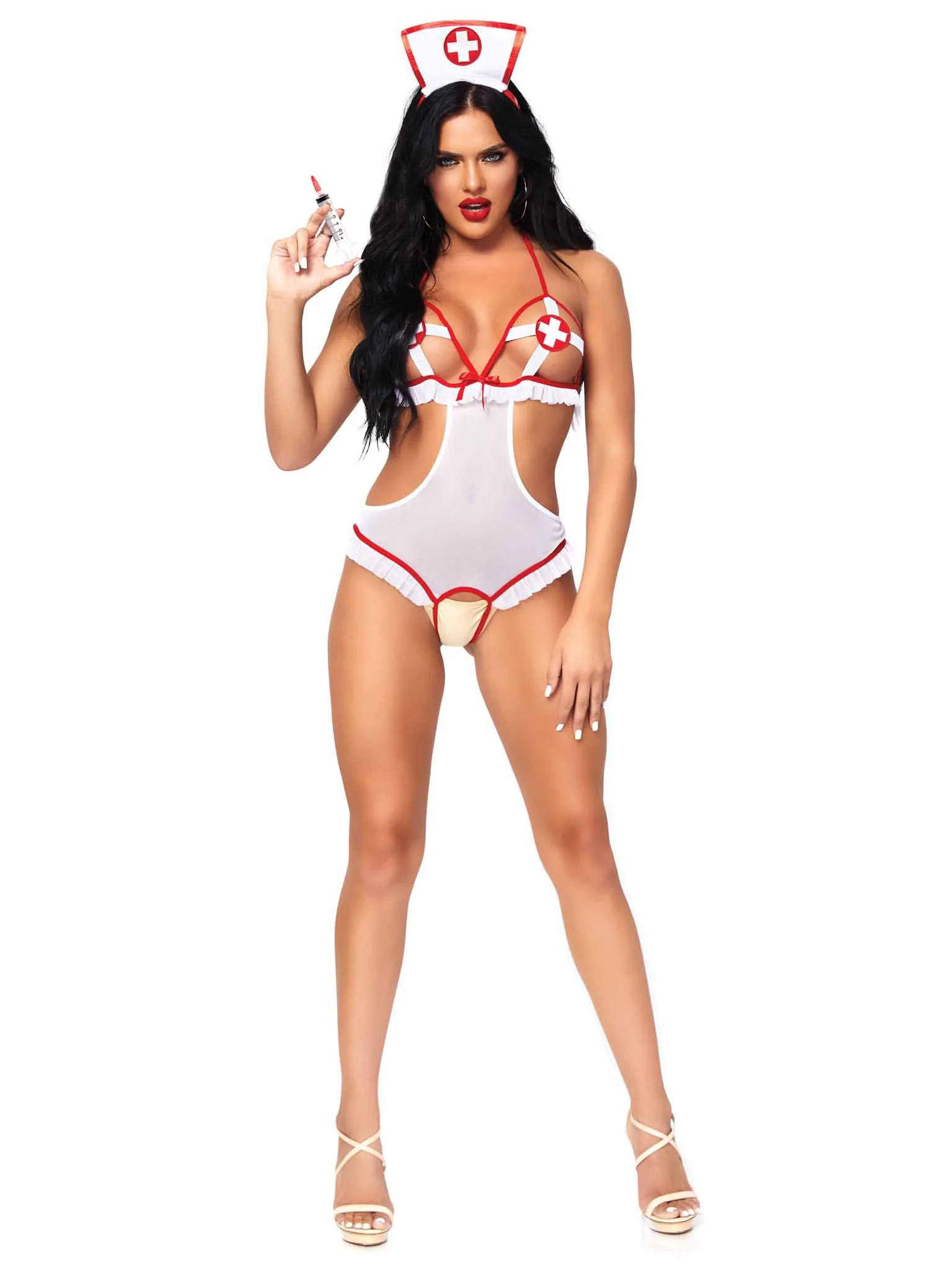 Костюм сексуальної медсестри One Size Naughty Nurse Roleplay Lingerie Set від Leg Avenue