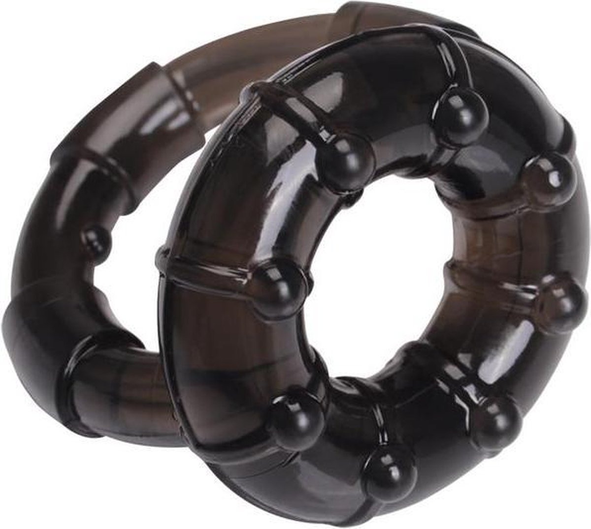 Эрекционное кольцо Chisa GK Power Dual Enhancement Ring с рельефной поверхностью, черное