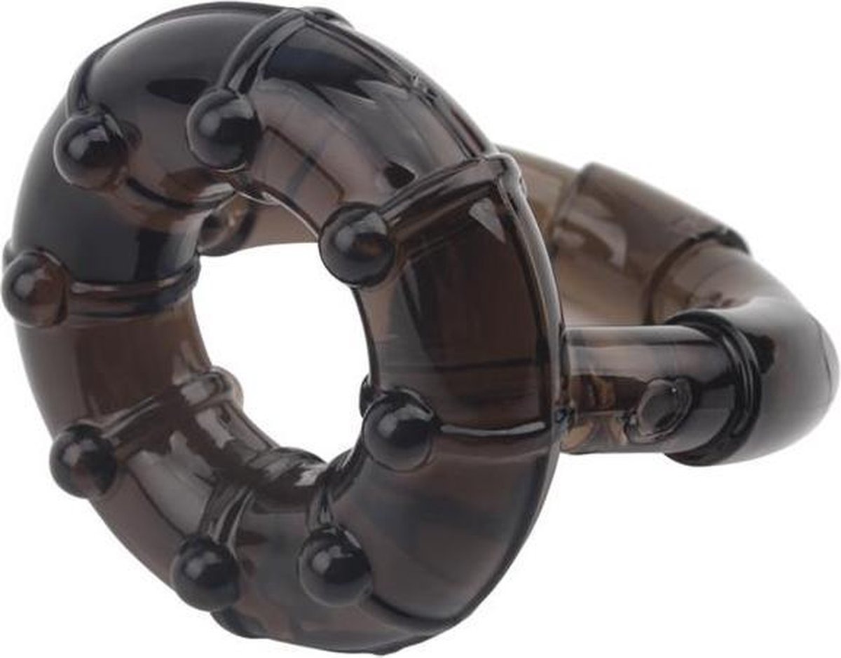 Эрекционное кольцо Chisa GK Power Dual Enhancement Ring с рельефной поверхностью, черное