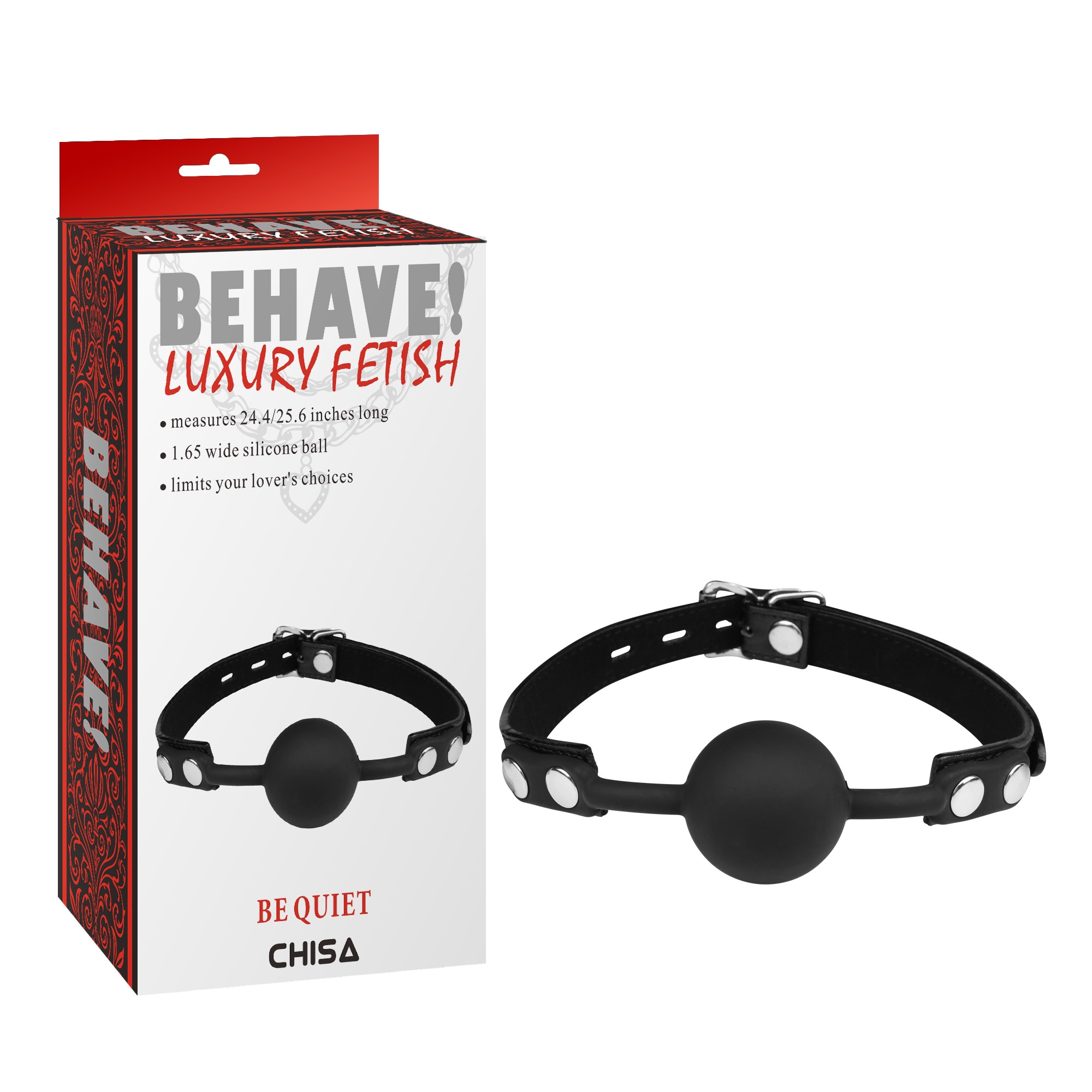 Кляп-кулька Chisa Behave! Fetish, чорний