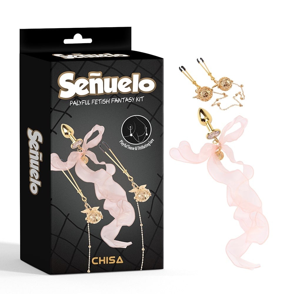 Набір CHISA Senuelo Palyful Fetish Fantasy Kit анальна пробка та затискачі для сосків