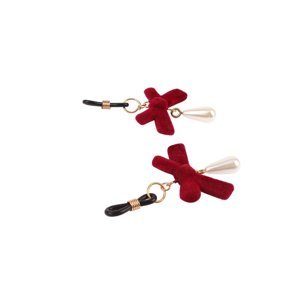 Затискачі на соски CHISA Senuelo Nipple Jewelry Play Kit з червоними бантиками та перлинами