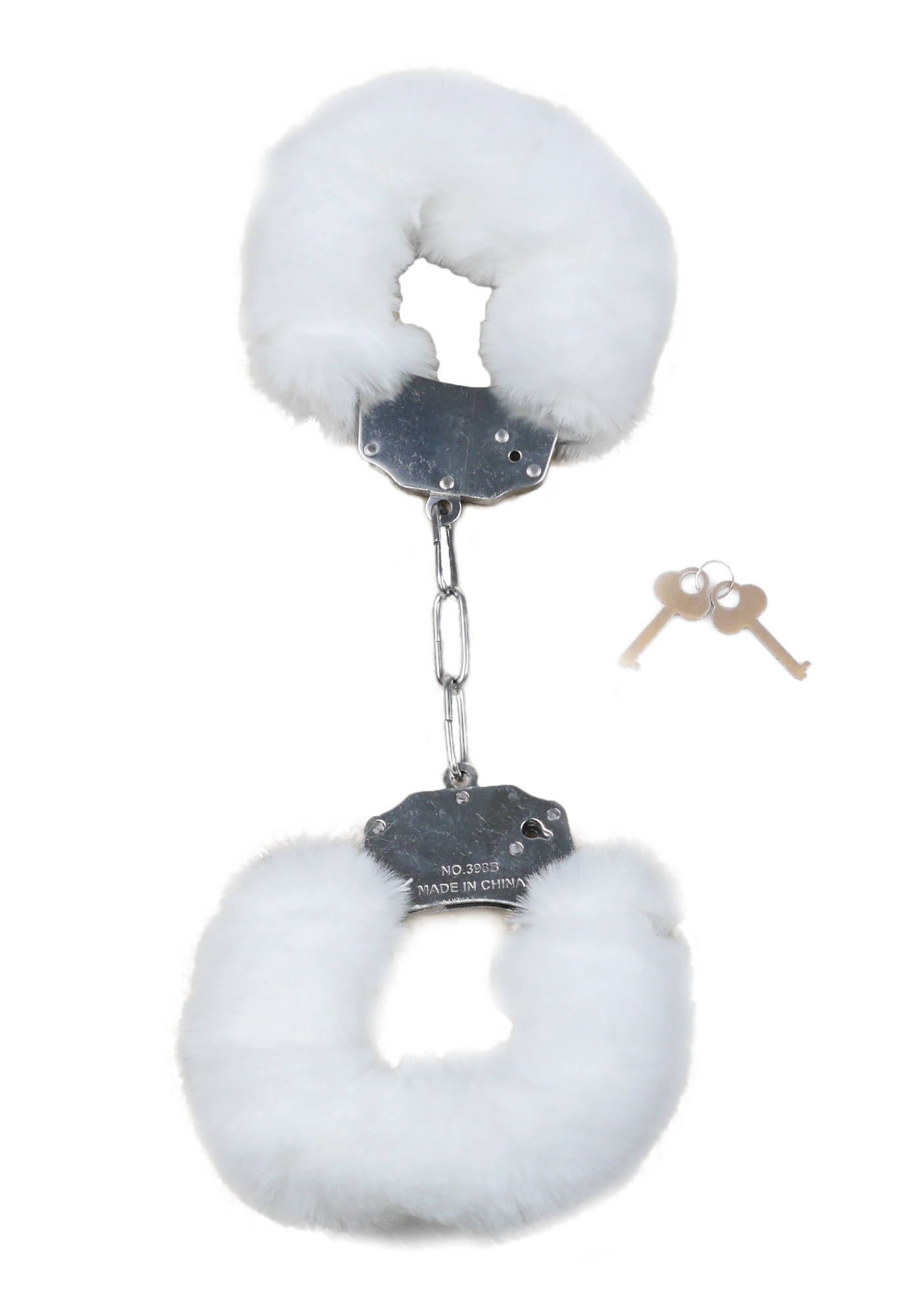 Наручники білий метал з хутром plush handcuffs