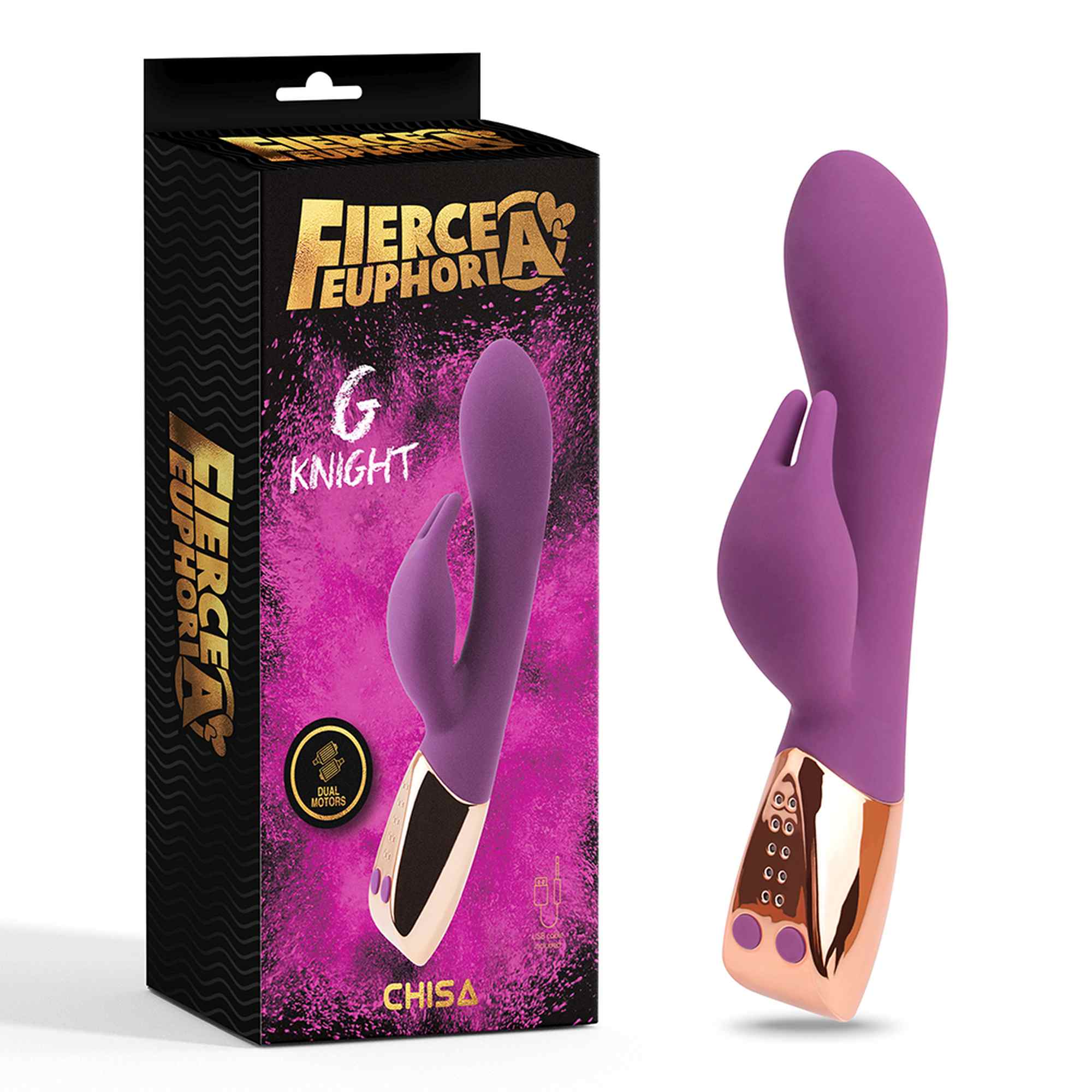 Кролик вібратор для точки G Chisa Fierce Euphoria G Knight, фіолетовий