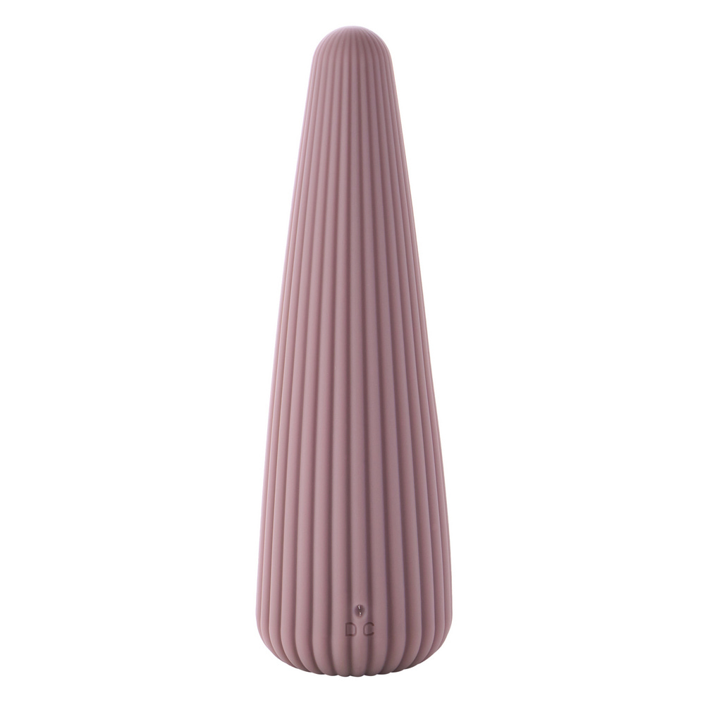 Вібратор для клітора Sweet Em Cone у формі конуса, ребристий, фіолетовий, 12,8 × 3,8 см