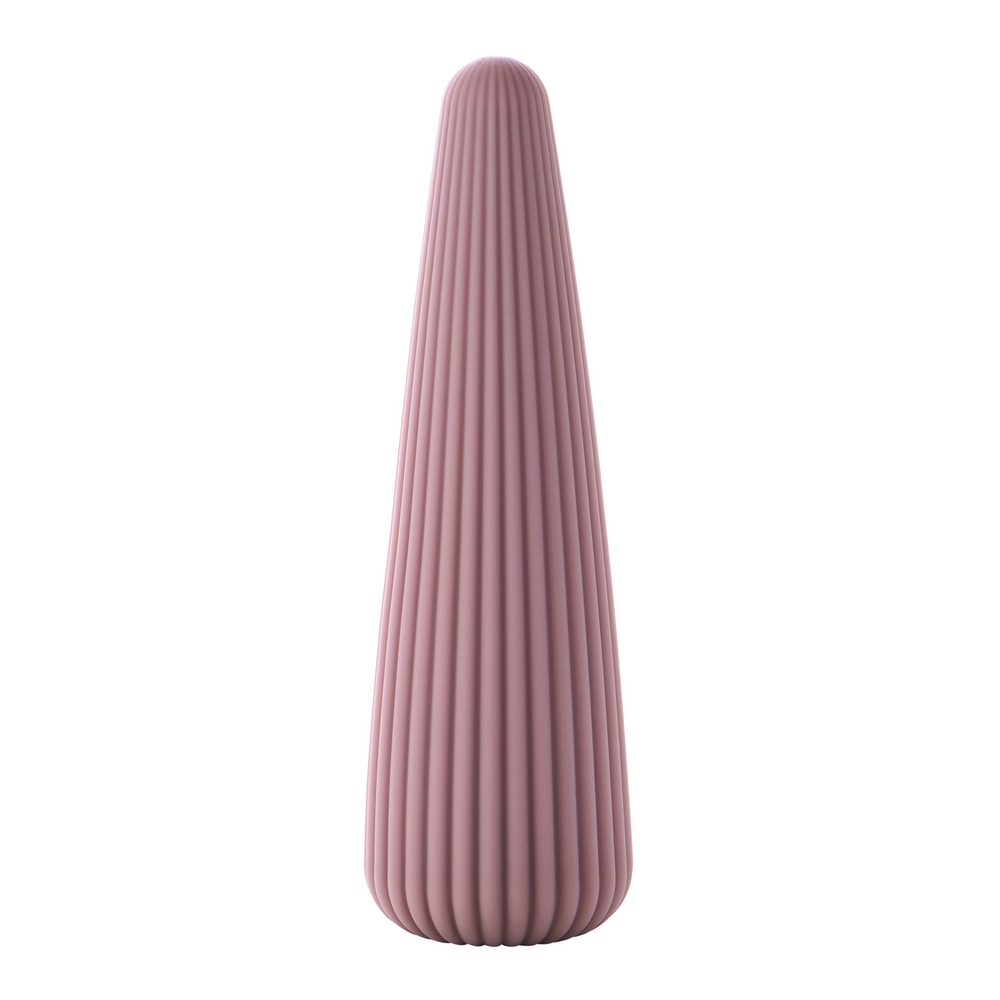 Вібратор для клітора Sweet Em Cone у формі конуса, ребристий, фіолетовий, 12,8 × 3,8 см